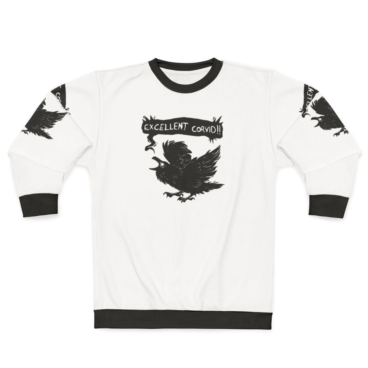 Corvid Sweatshirt - Spooky Bird Graphic