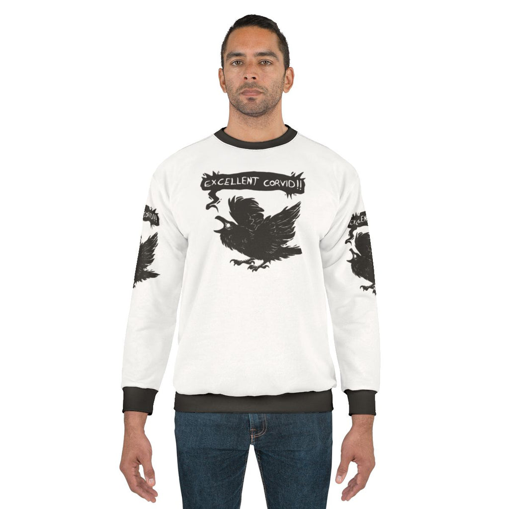 Corvid Sweatshirt - Spooky Bird Graphic