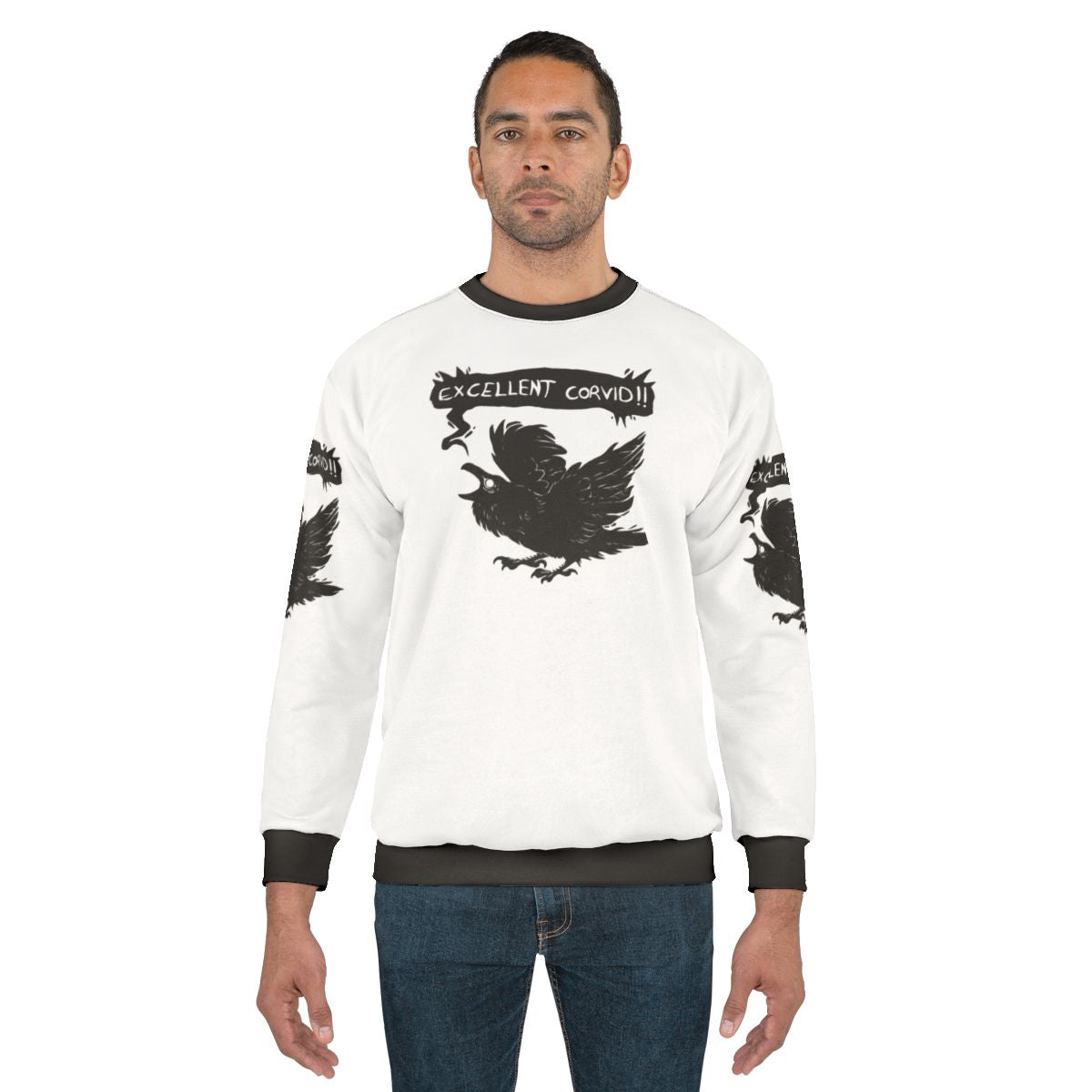 Corvid Sweatshirt - Spooky Bird Graphic