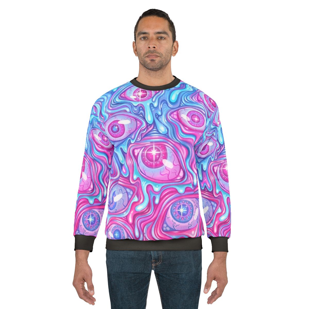 Creepy eyeball pattern sweatshirt