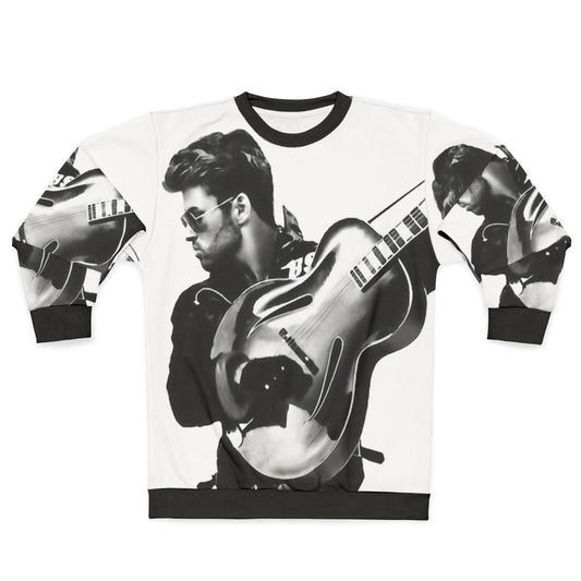 Vintage Faith George Musician Sweatshirt with Guitar Print