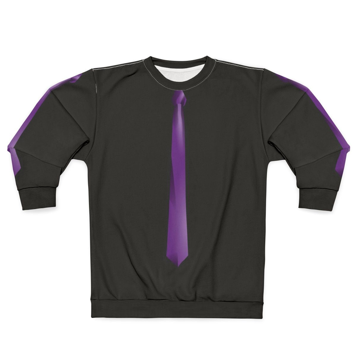 Fake Purple Tie Graphic Sweatshirt
