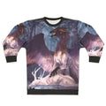 Dark fantasy fallen angel sweatshirt with mythological creatures