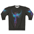 Colorful phoenix abstract graphic on sweatshirt