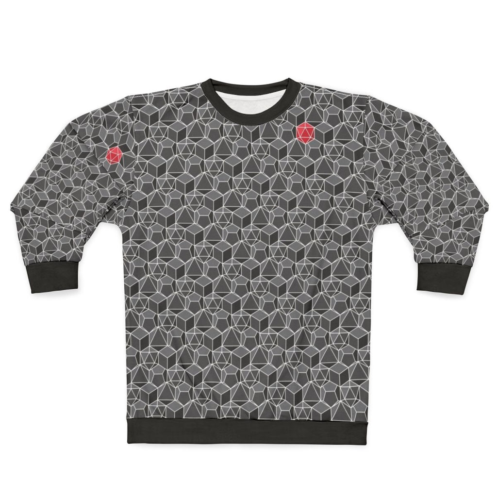 Fantasy dice pattern dungeons and dragons sweatshirt
