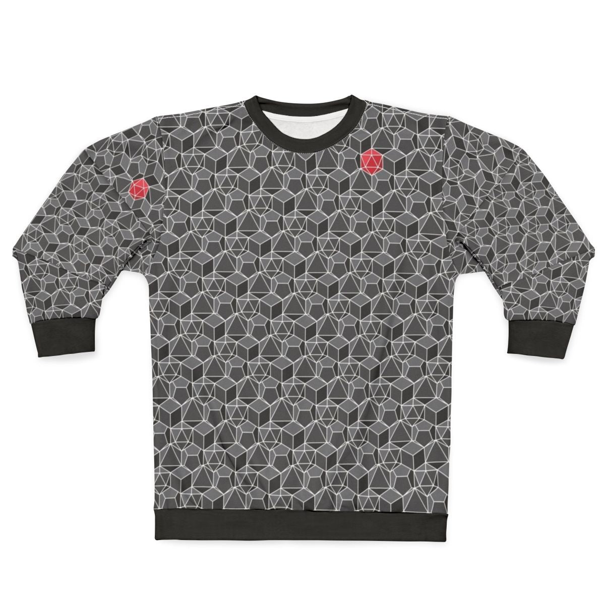 Fantasy dice pattern dungeons and dragons sweatshirt