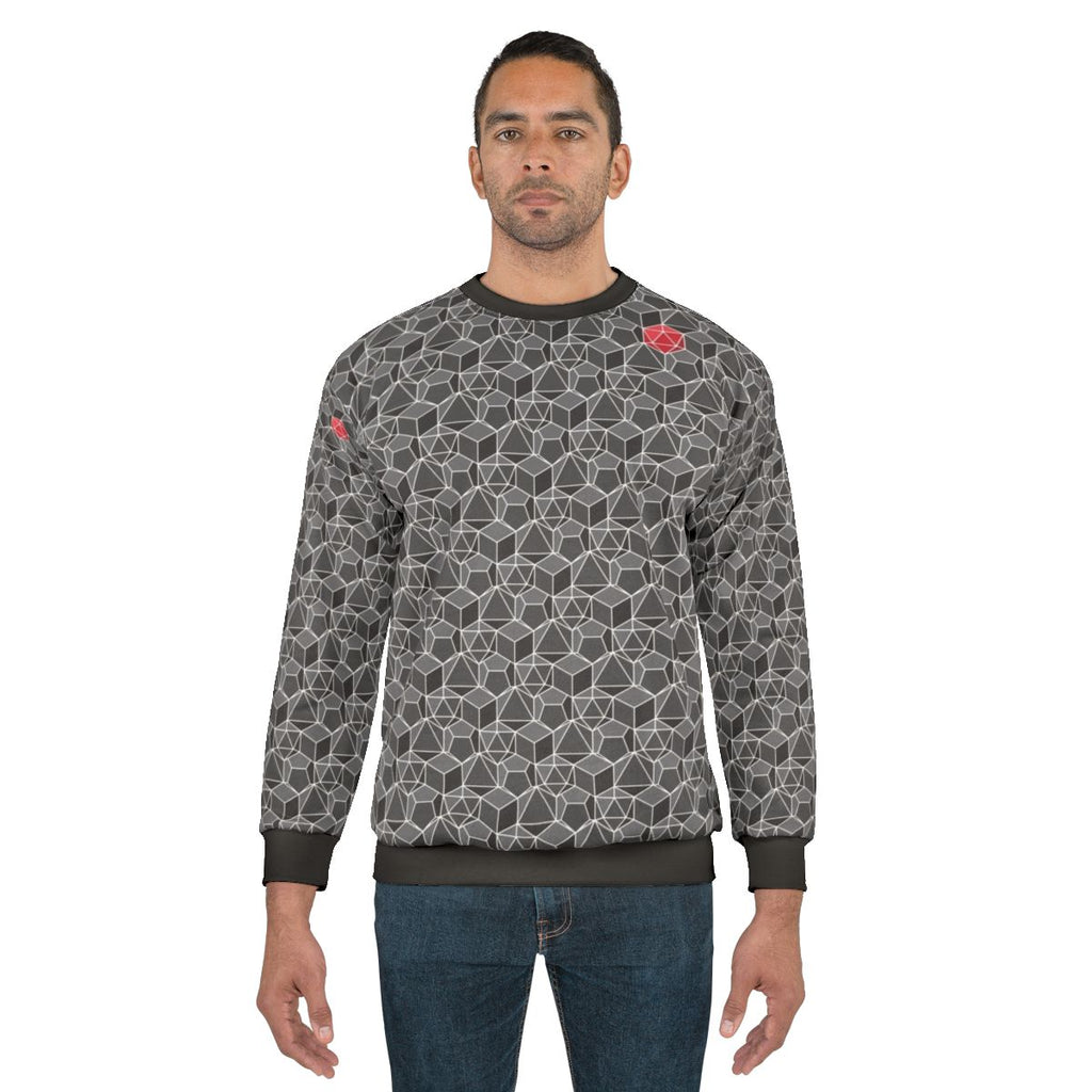 Fantasy dice pattern dungeons and dragons sweatshirt