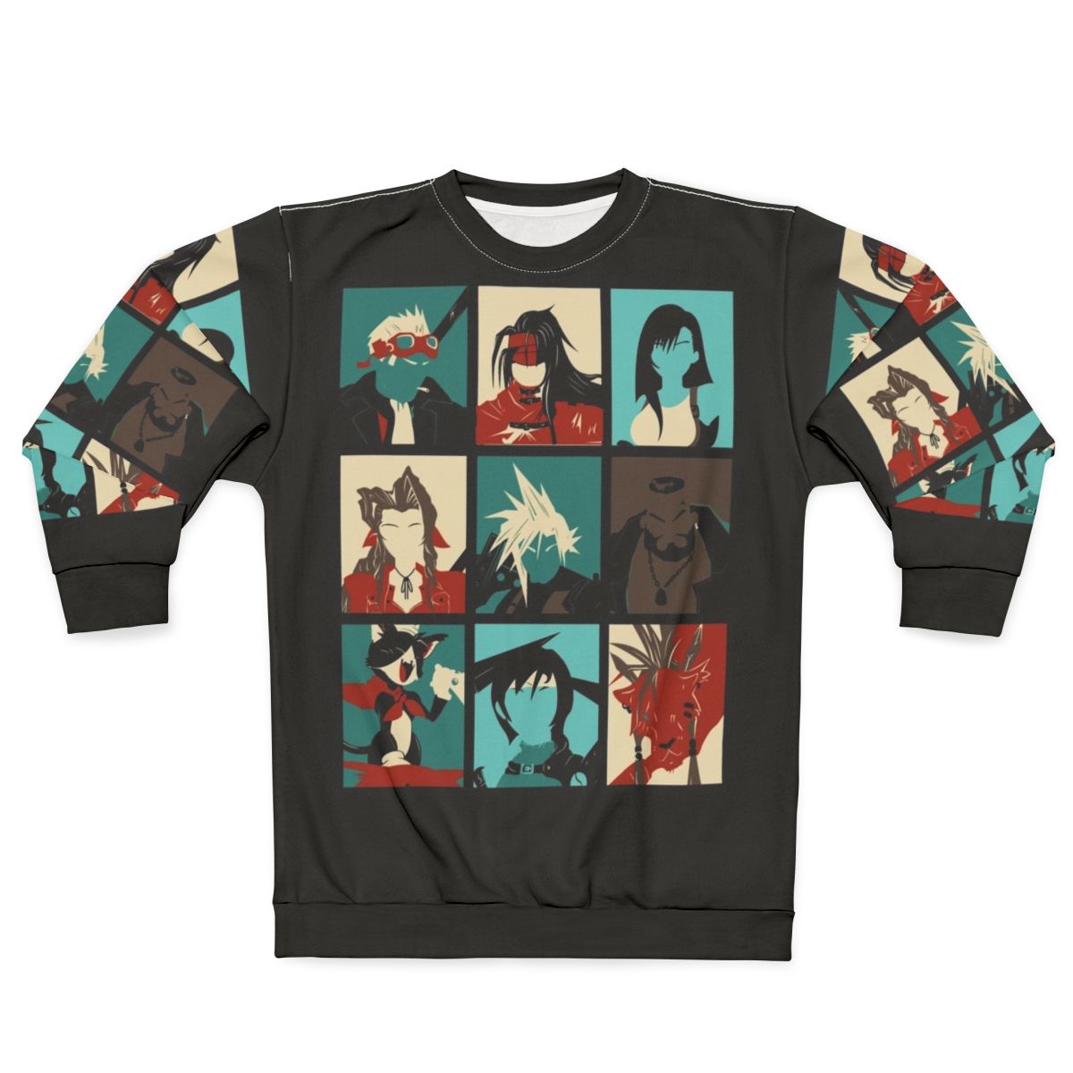 Fantasy Final Seven Sweatshirt featuring characters from Final Fantasy VII