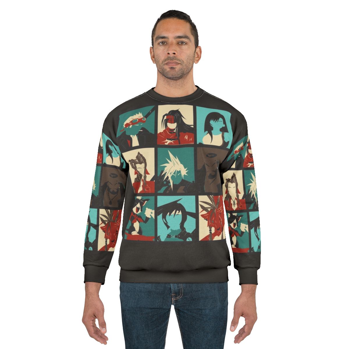 Fantasy Final Seven Sweatshirt featuring characters from Final Fantasy VII