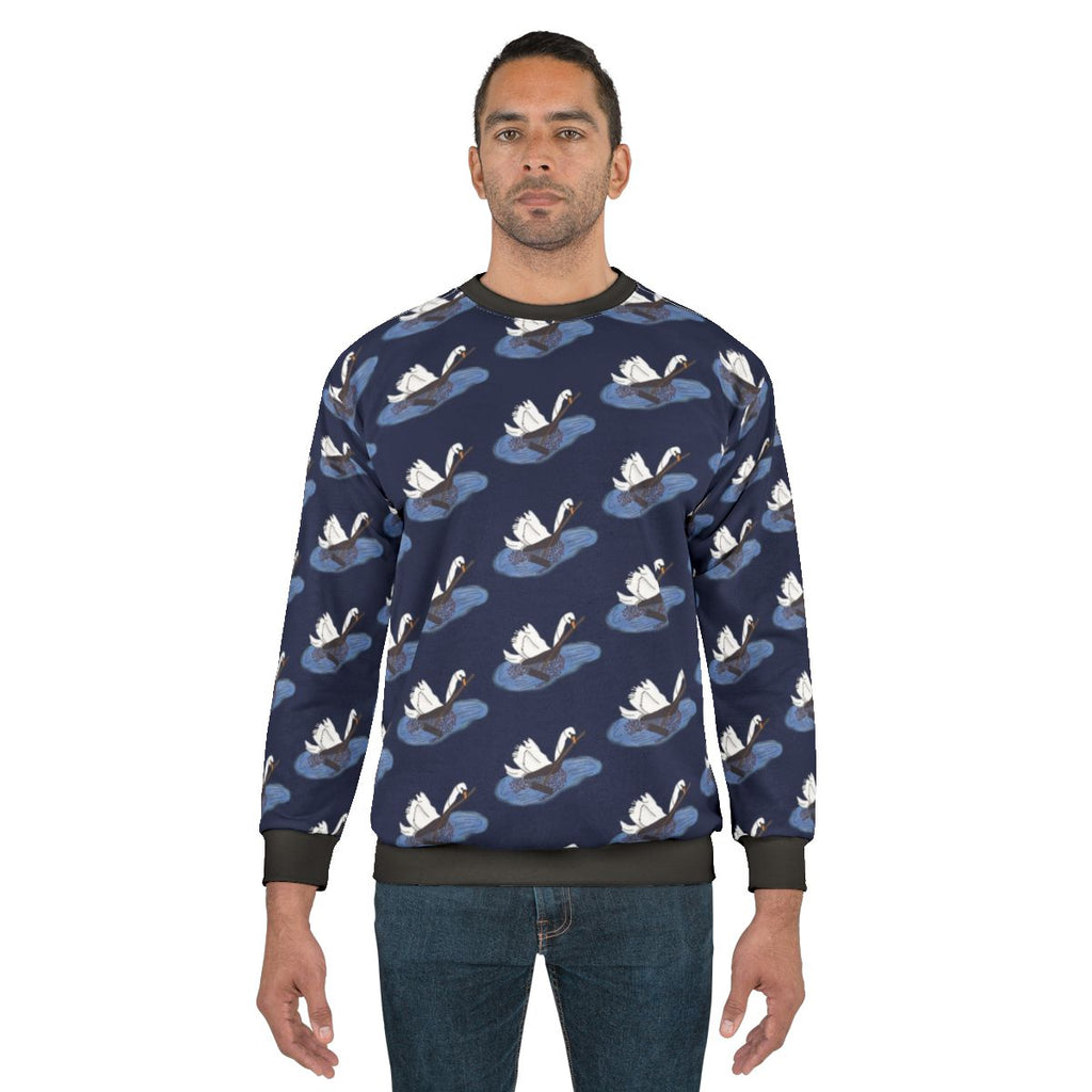 Farmer Swan Crewneck Sweatshirt featuring farming and cranberry design
