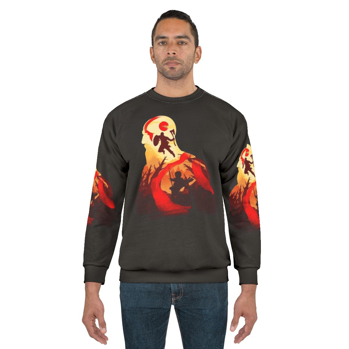 Father and son adventure sweatshirt, god of war inspired design