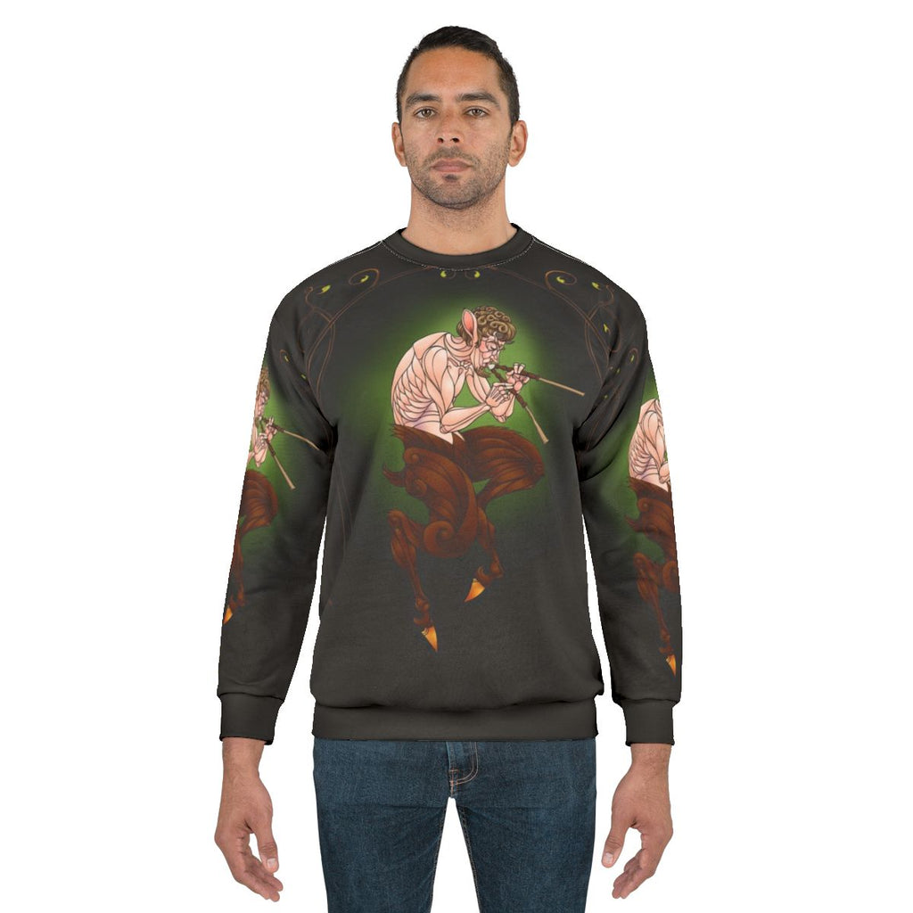Faun sweatshirt with mythological and fantasy design