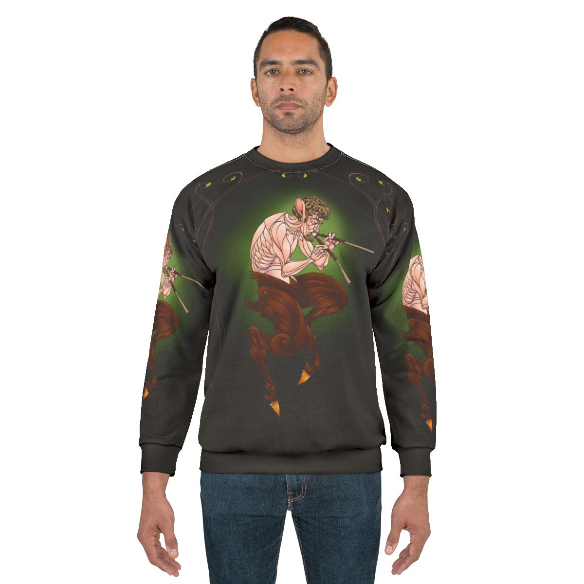 Faun sweatshirt with mythological and fantasy design