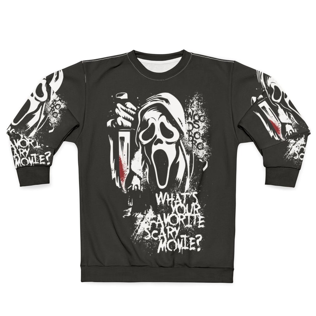 Favorite Scary Movie Sweatshirt with Ghostface Design