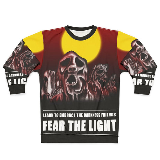 SCP 001 "When Day Breaks" horror-themed sweatshirt design