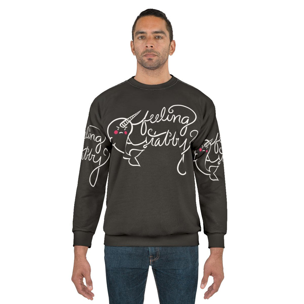 Feeling Stabby Narwhal Sweatshirt with a funny narwhal design