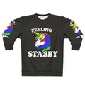 Feeling Stabby Unicorn Retro Rainbow Sweatshirt