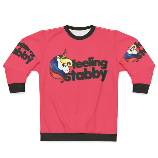 Feeling Stabby Retro Rainbow Unicorn Sweatshirt