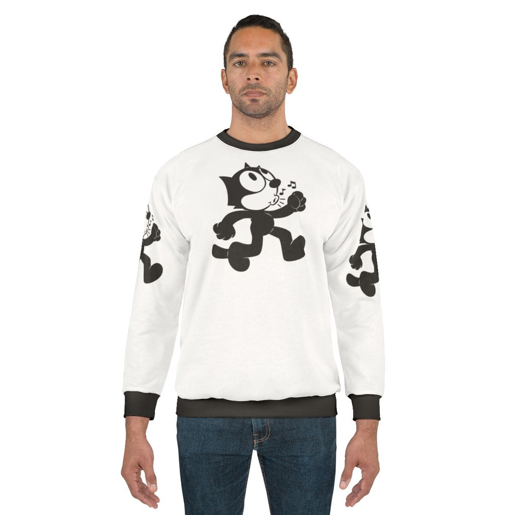 Vintage Felix the Cat sweatshirt with classic black cat cartoon graphic