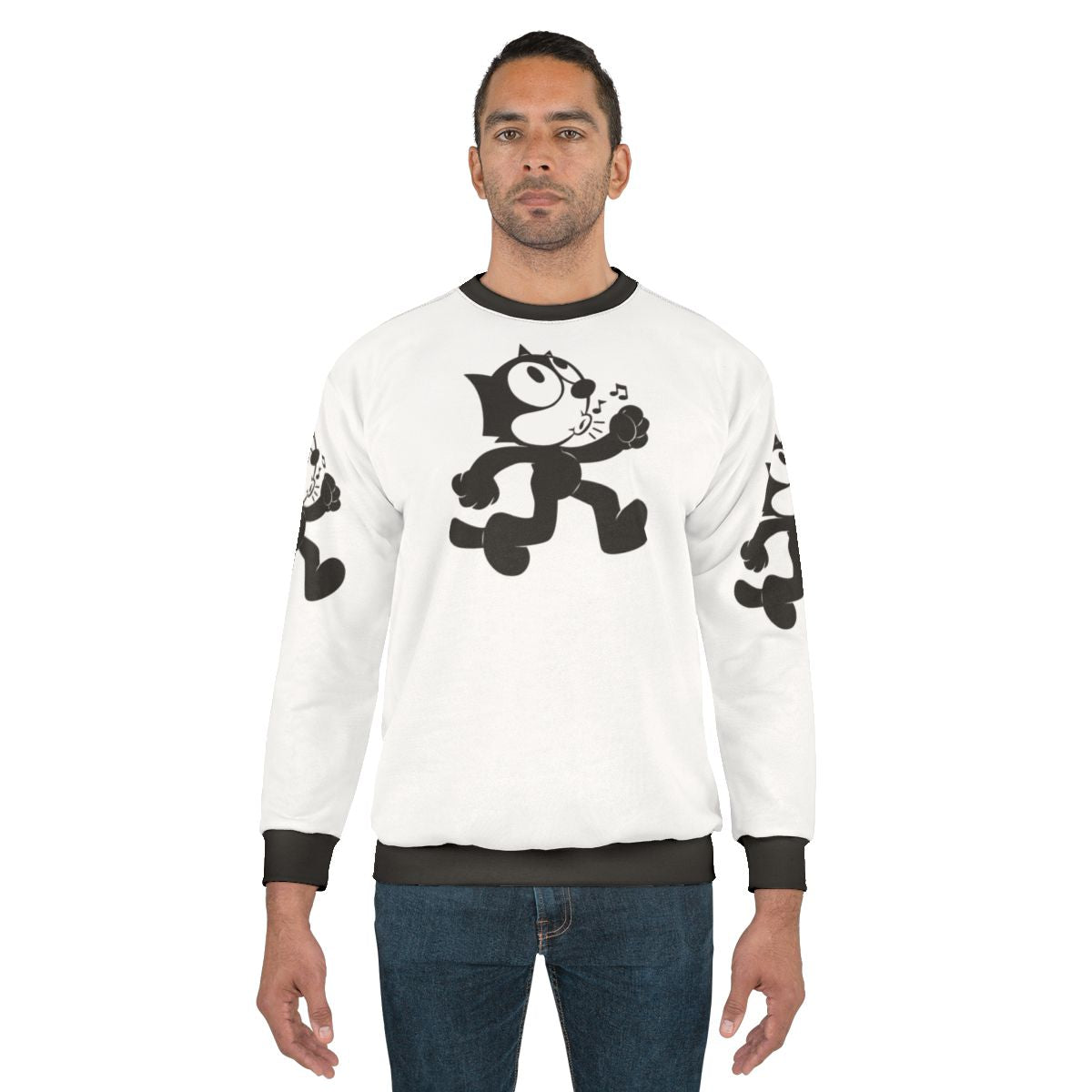 Vintage Felix the Cat sweatshirt with classic black cat cartoon graphic