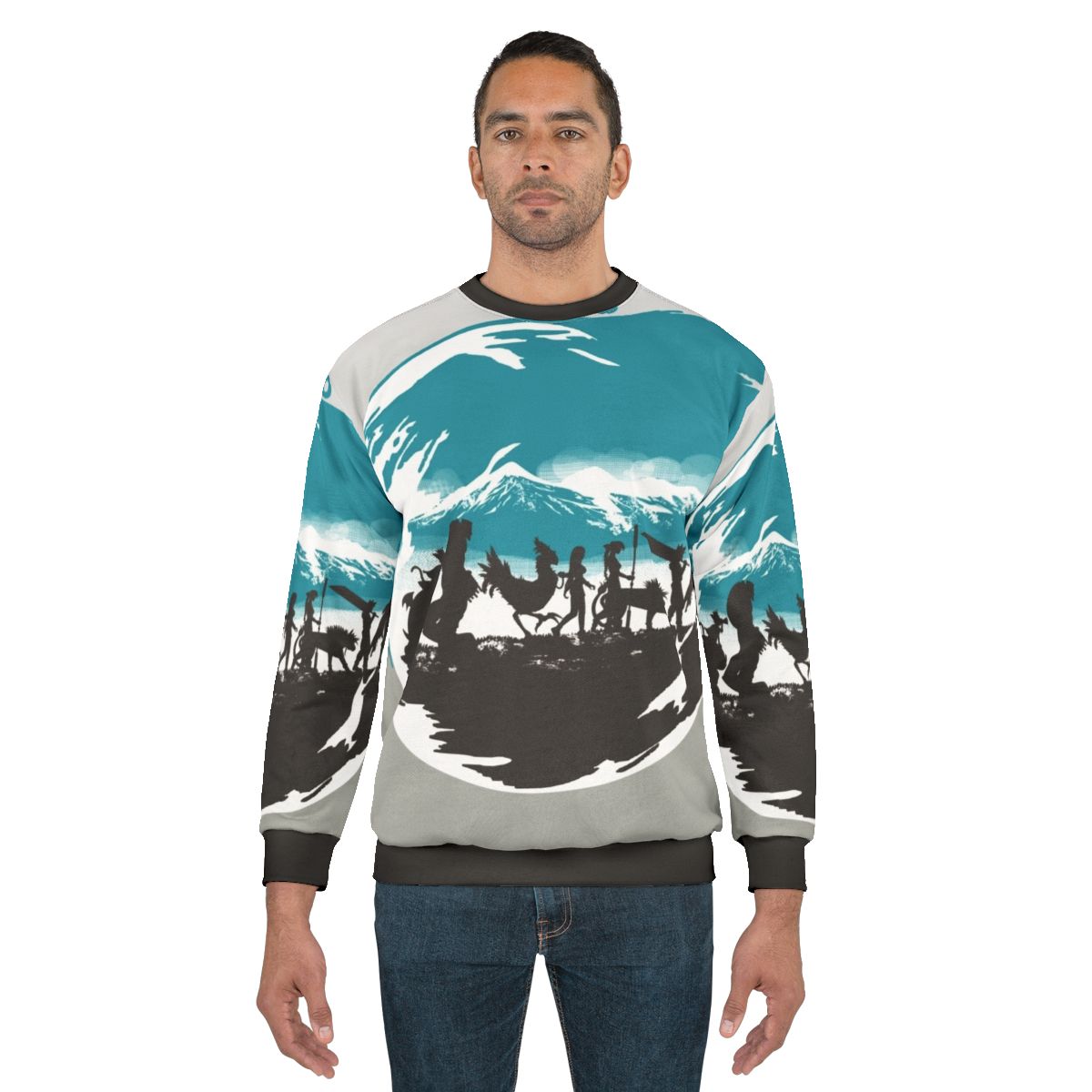 Fantasy Sweatshirt with Lord of the Rings and Final Fantasy Characters