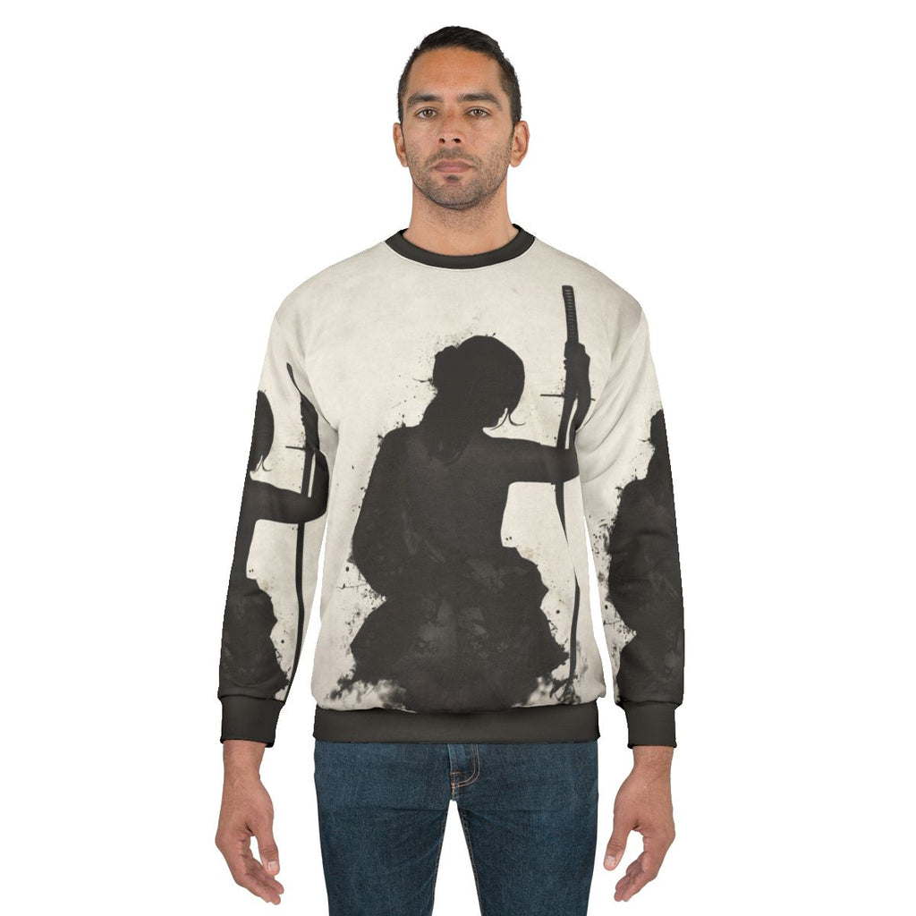 Powerful female samurai onna bugeisha warrior woman in Japanese art style sweatshirt