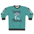 Feminist mermaid graphic on a cozy sweatshirt
