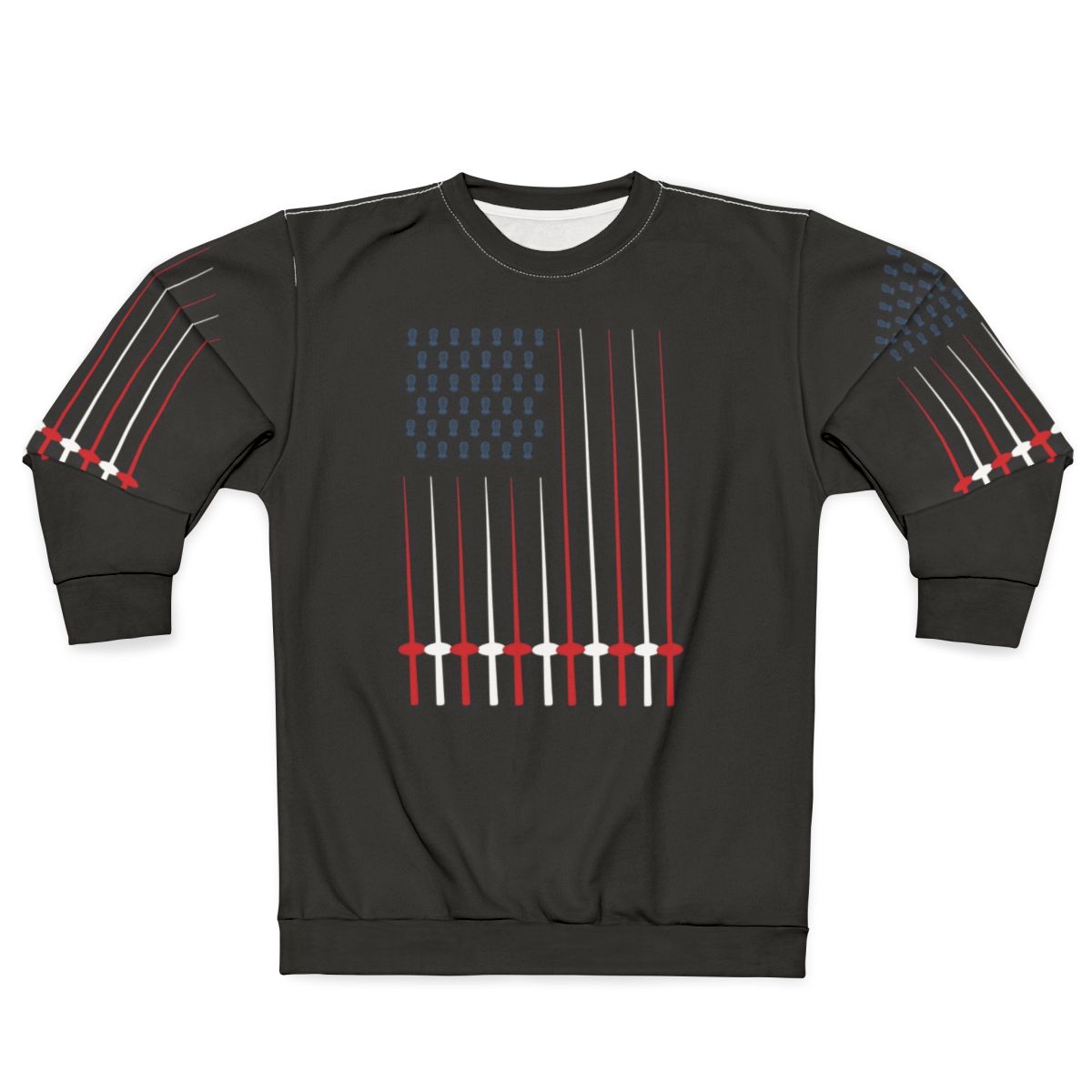 Patriotic fencing USA flag sweatshirt
