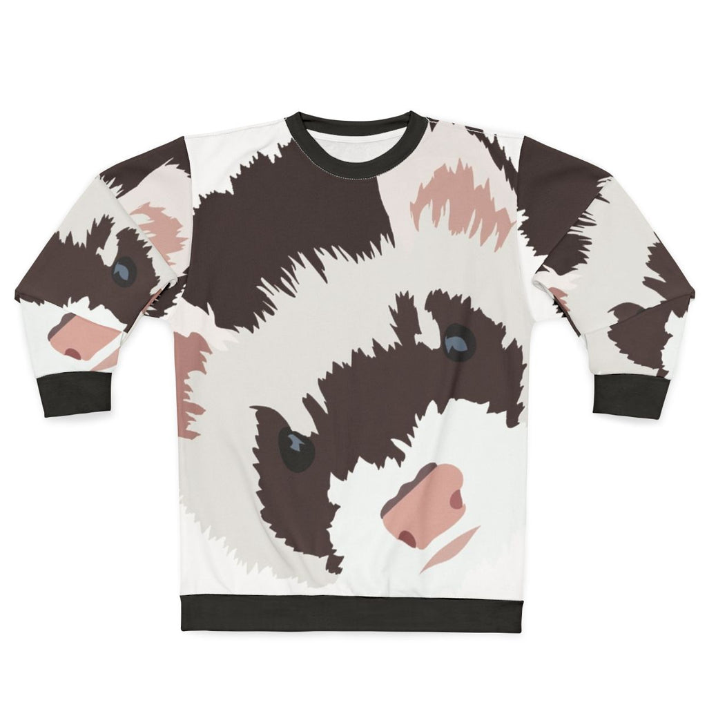 Ferret Head Sweatshirt featuring a vector design of a ferret's head