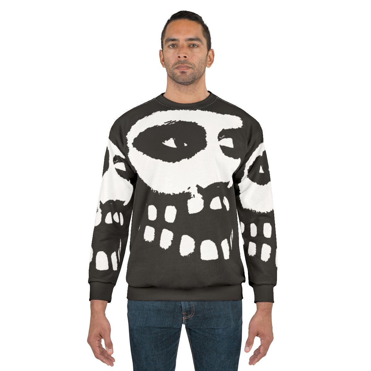 Fever Ray Sweatshirt featuring a black and white face paint design
