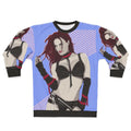Fiery Diva Sweatshirt - Female Wrestling Pop Art Digital Illustration