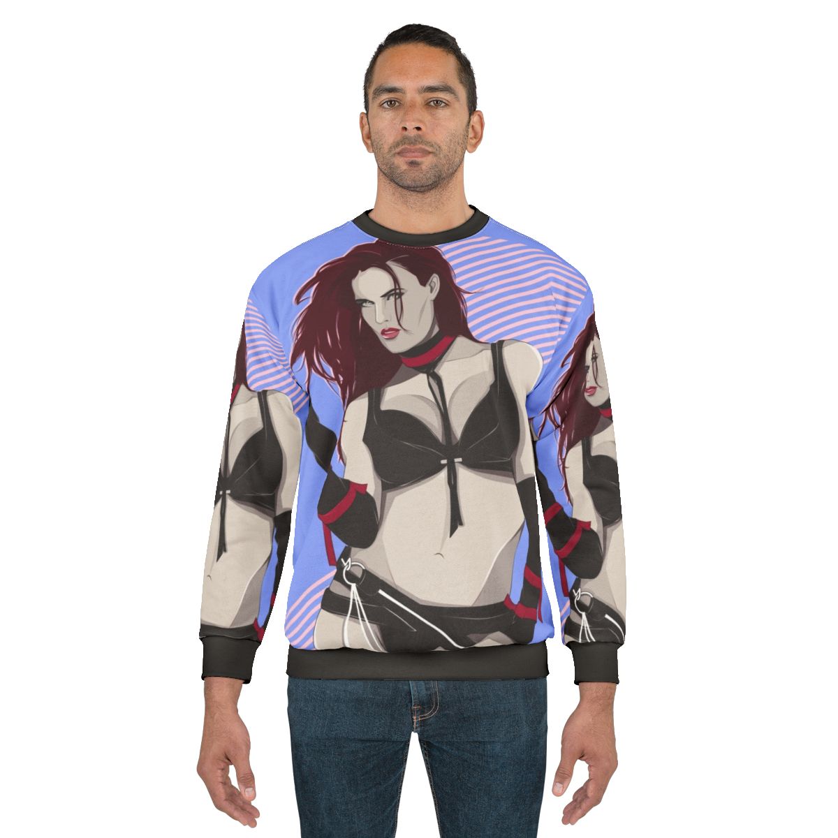 Fiery Diva Sweatshirt - Female Wrestling Pop Art Digital Illustration
