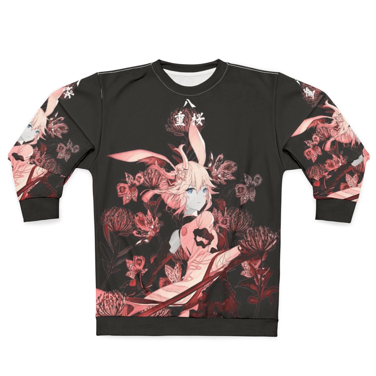 Samurai fox and higanbana flowers sweatshirt