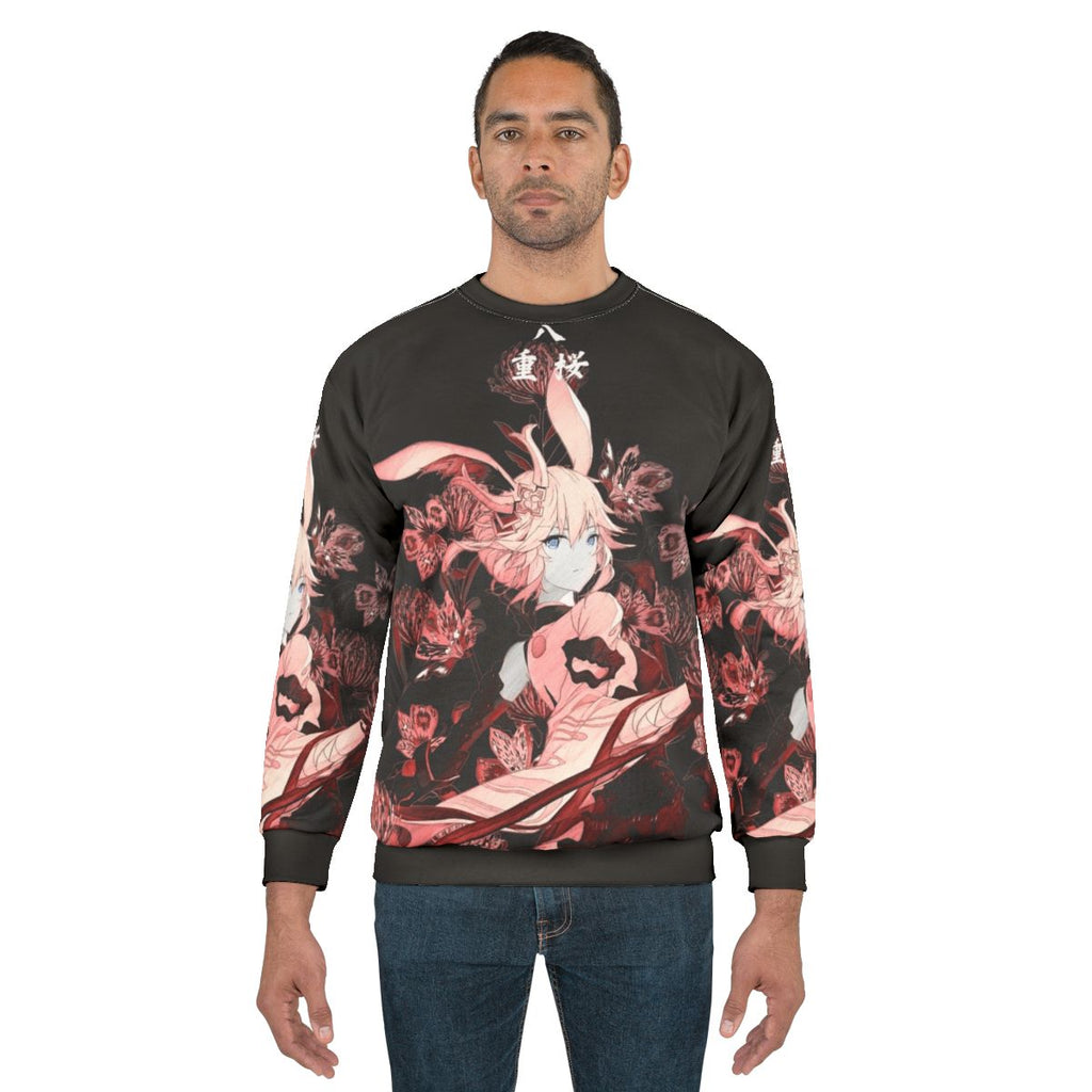 Samurai fox and higanbana flowers sweatshirt