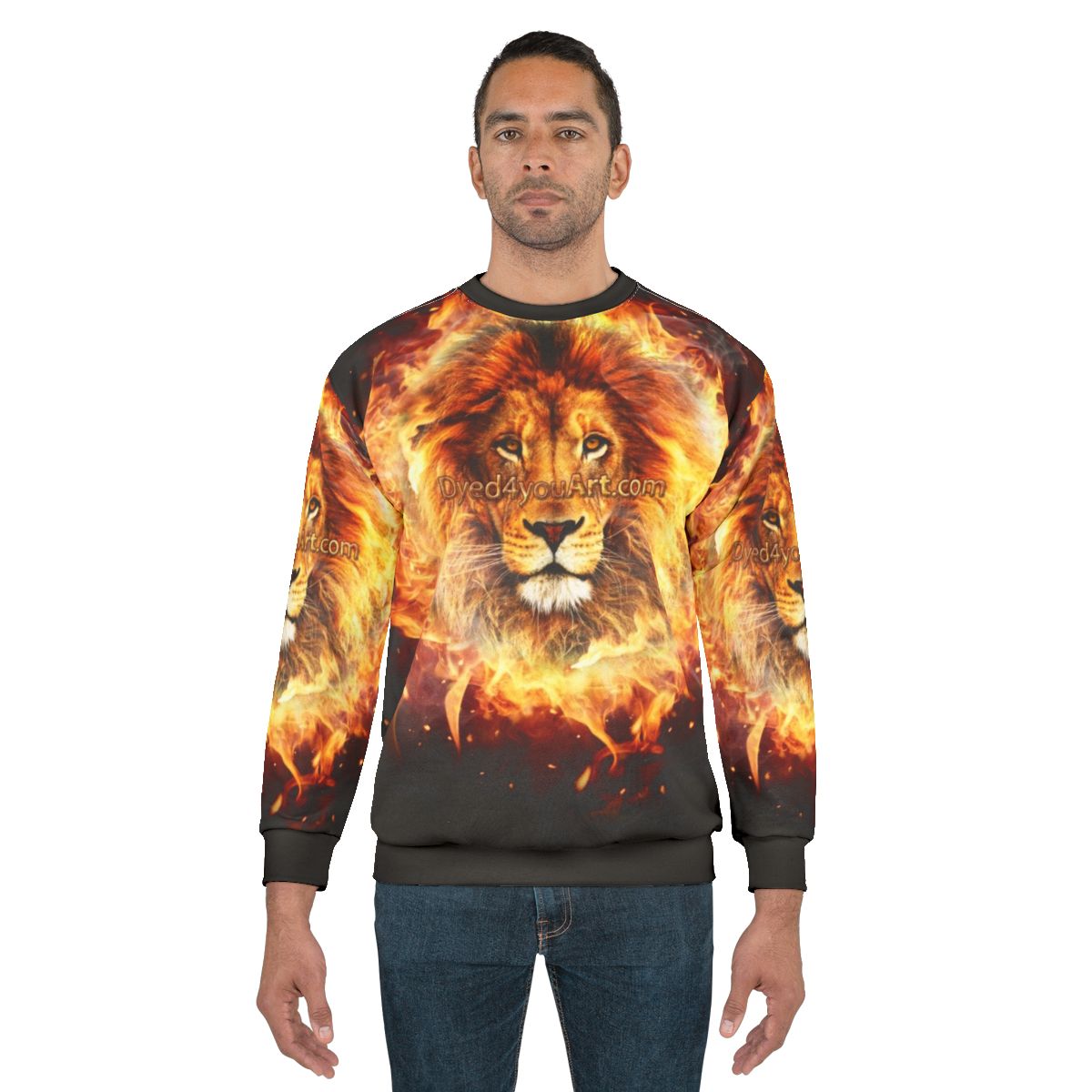 Fiery Lion of Judah Christian Sweatshirt