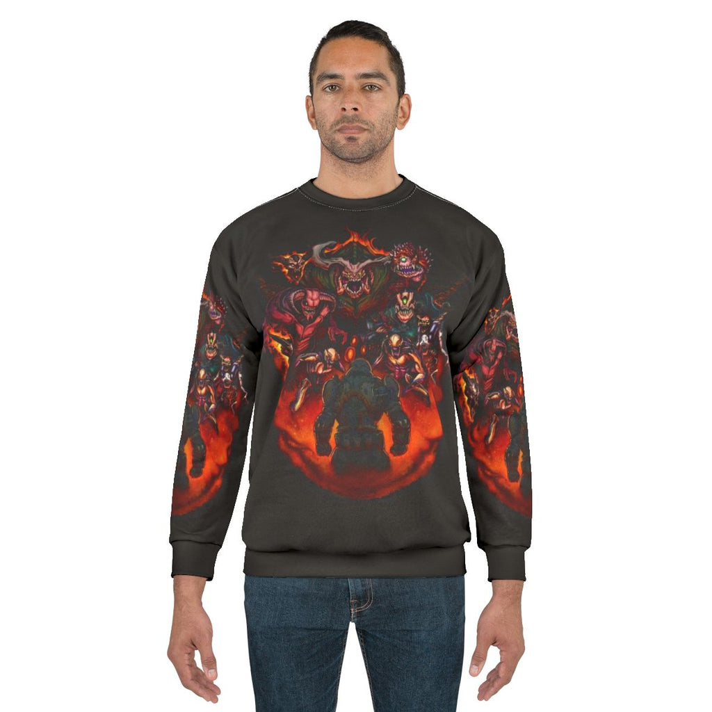 Doom 2 "Fight Like Hell" Retro Gaming Sweatshirt