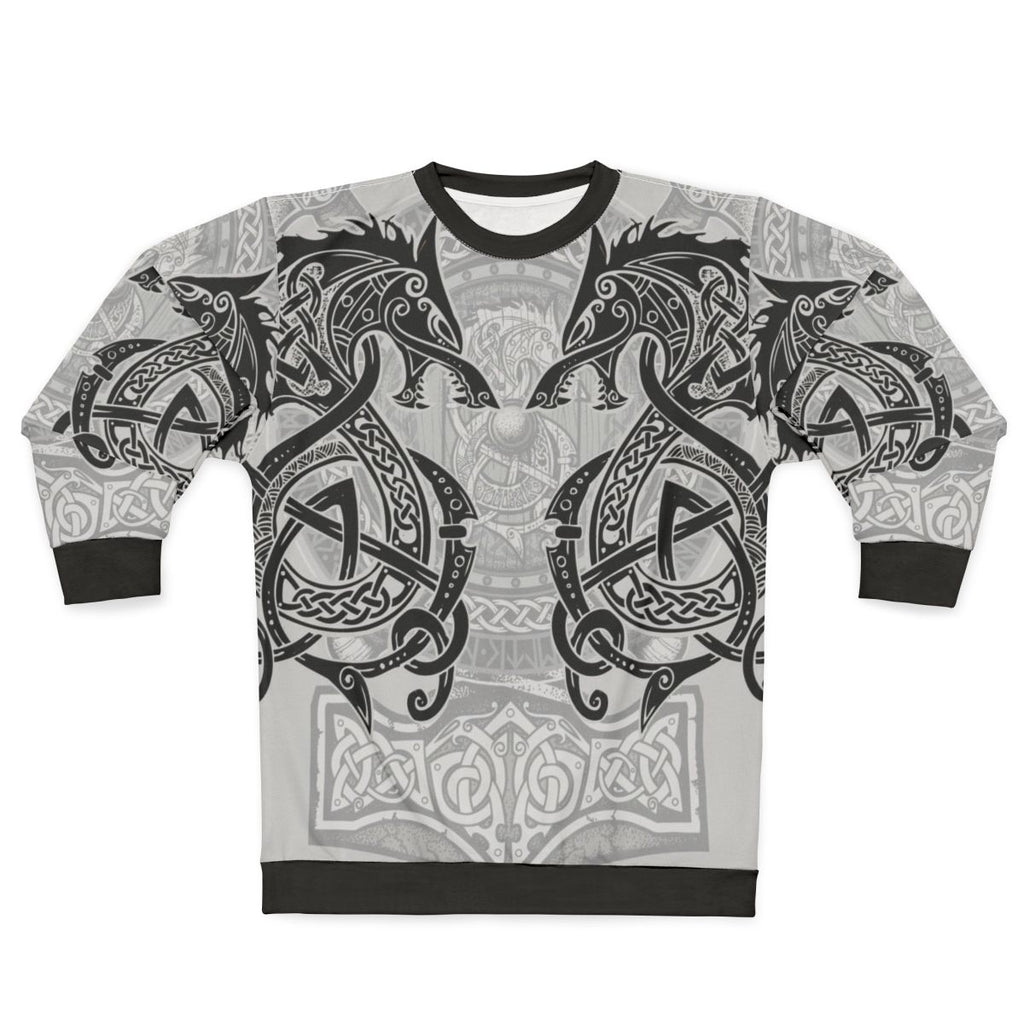 Fighting Fenrir Norse Mythology Wolf Sweatshirt