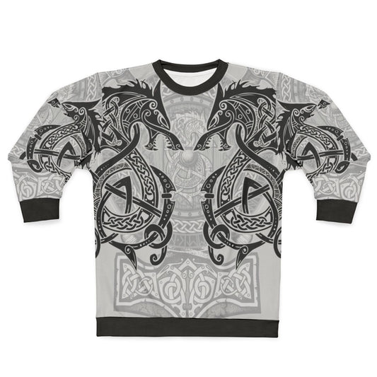 Fighting Fenrir Norse Mythology Wolf Sweatshirt
