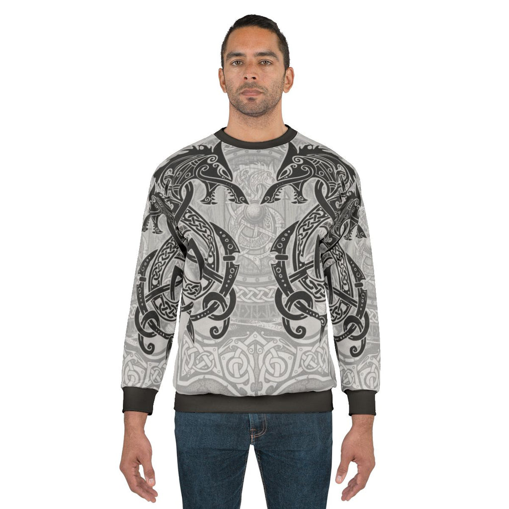 Fighting Fenrir Norse Mythology Wolf Sweatshirt