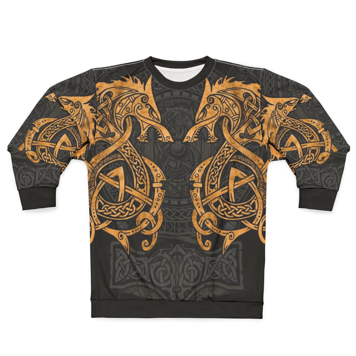 Fighting Fenrir Nordic Wolf Printed Sweatshirt