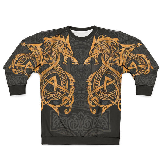Fighting Fenrir Nordic Wolf Printed Sweatshirt