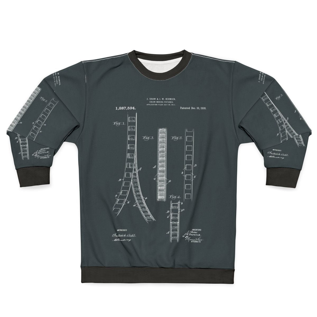 Vintage film editor patent prints sweatshirt