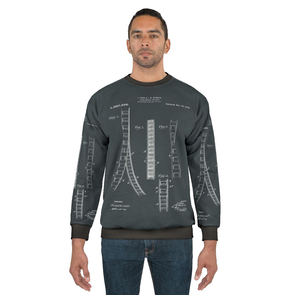 Vintage film editor patent prints sweatshirt