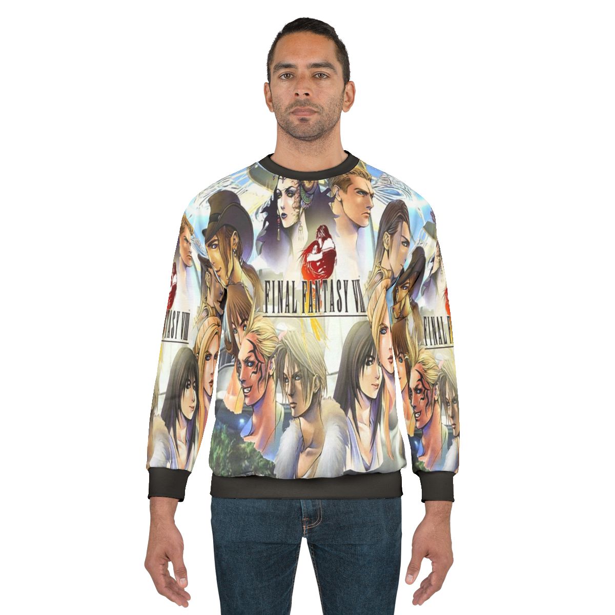 Final Fantasy VIII Sweatshirt featuring iconic characters and imagery from the beloved JRPG game