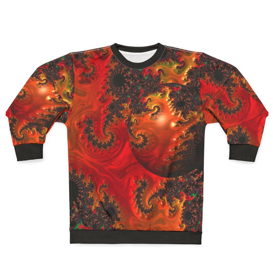 Vibrant Mandelbrot fractal sphere sweatshirt