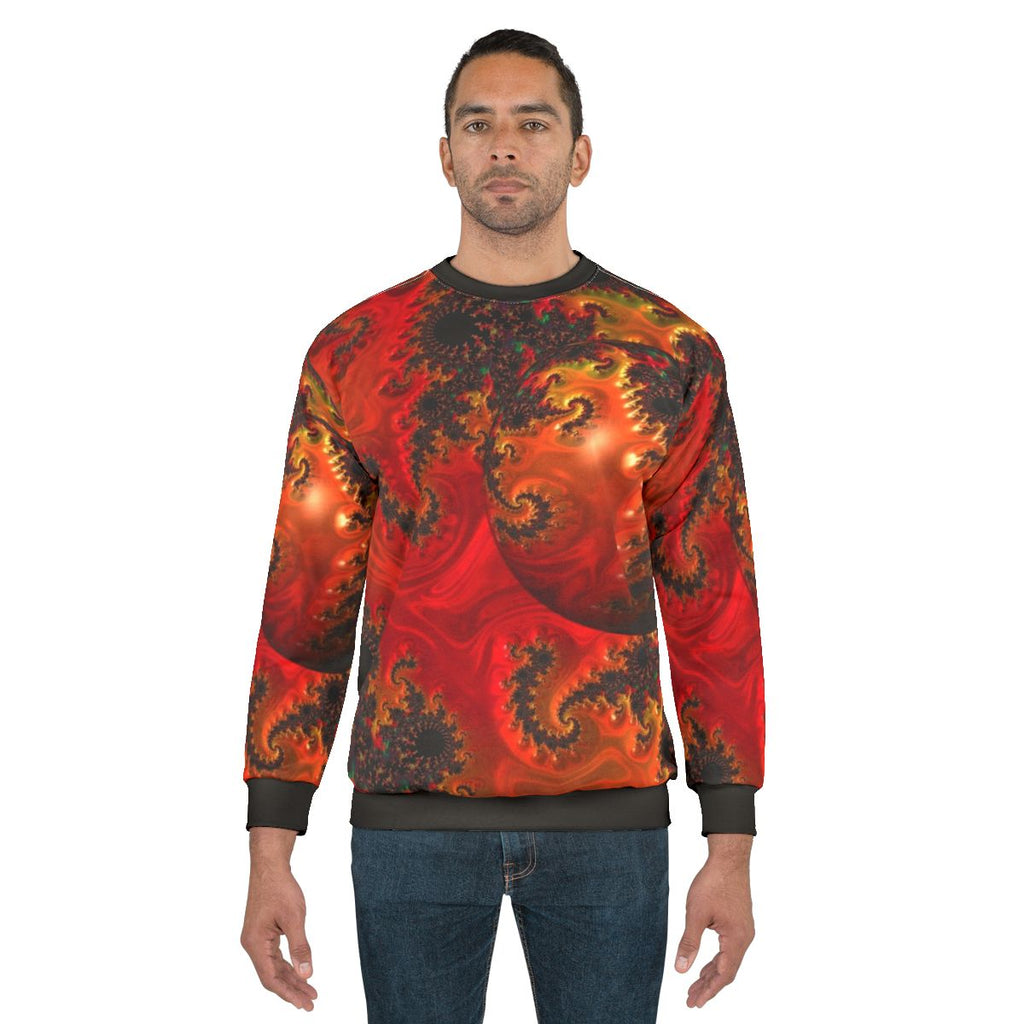 Vibrant Mandelbrot fractal sphere sweatshirt
