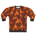 Fiery pattern sweatshirt with flames design