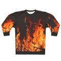 Fiery campfire sweatshirt with abstract night design