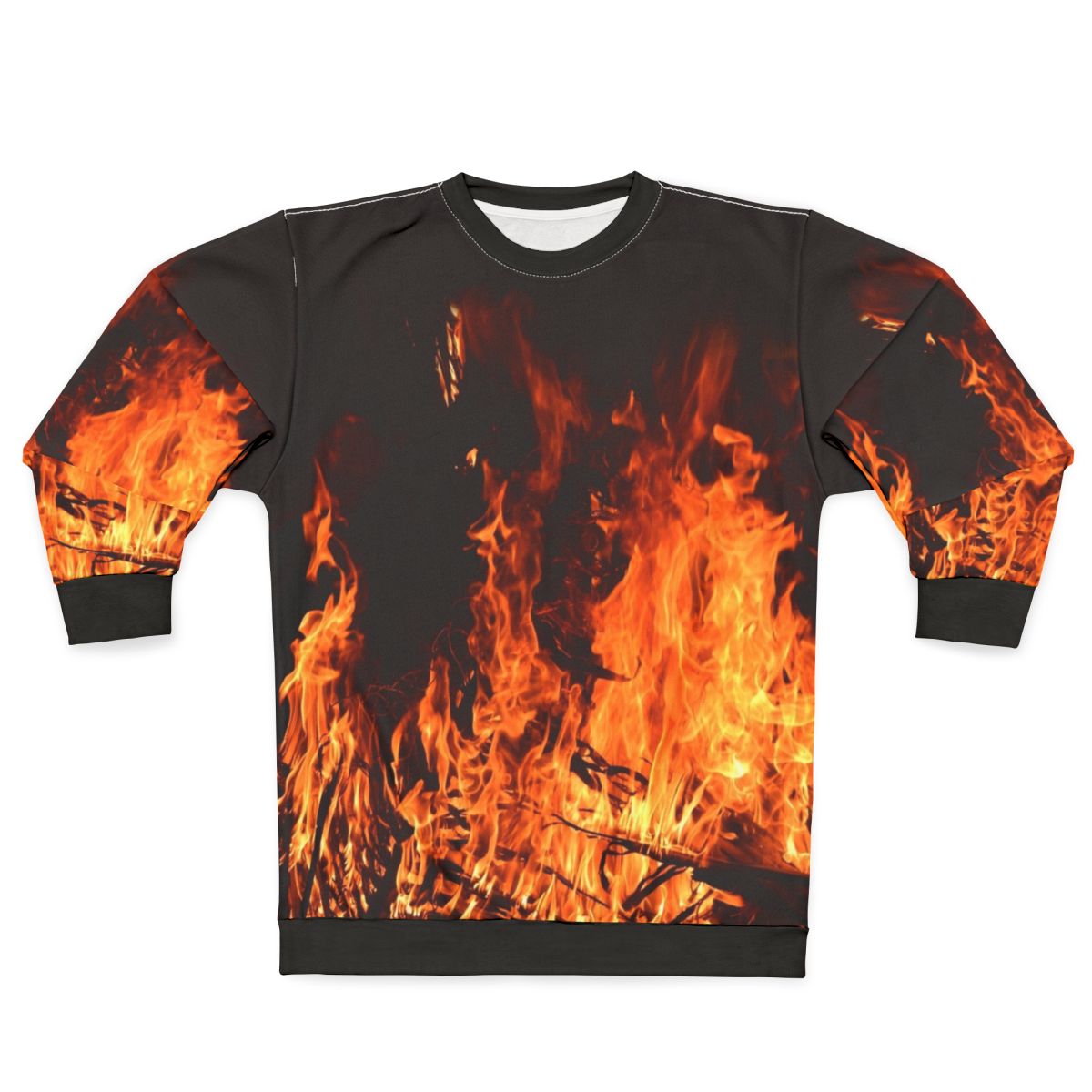 Fiery campfire sweatshirt with abstract night design