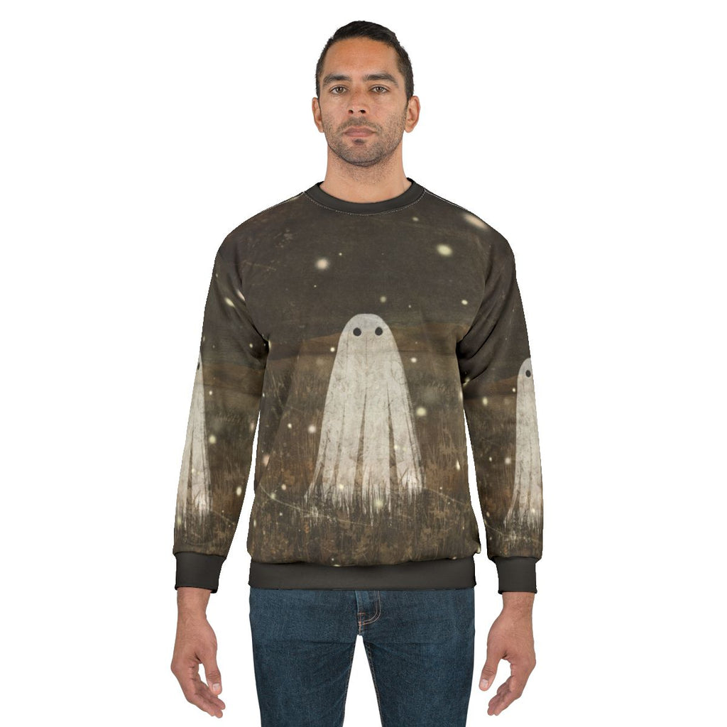 Glowing fireflies sweatshirt with vintage summer nights design